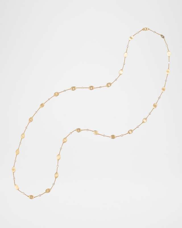 18K Yellow Gold Lunaria Necklace with Diamonds